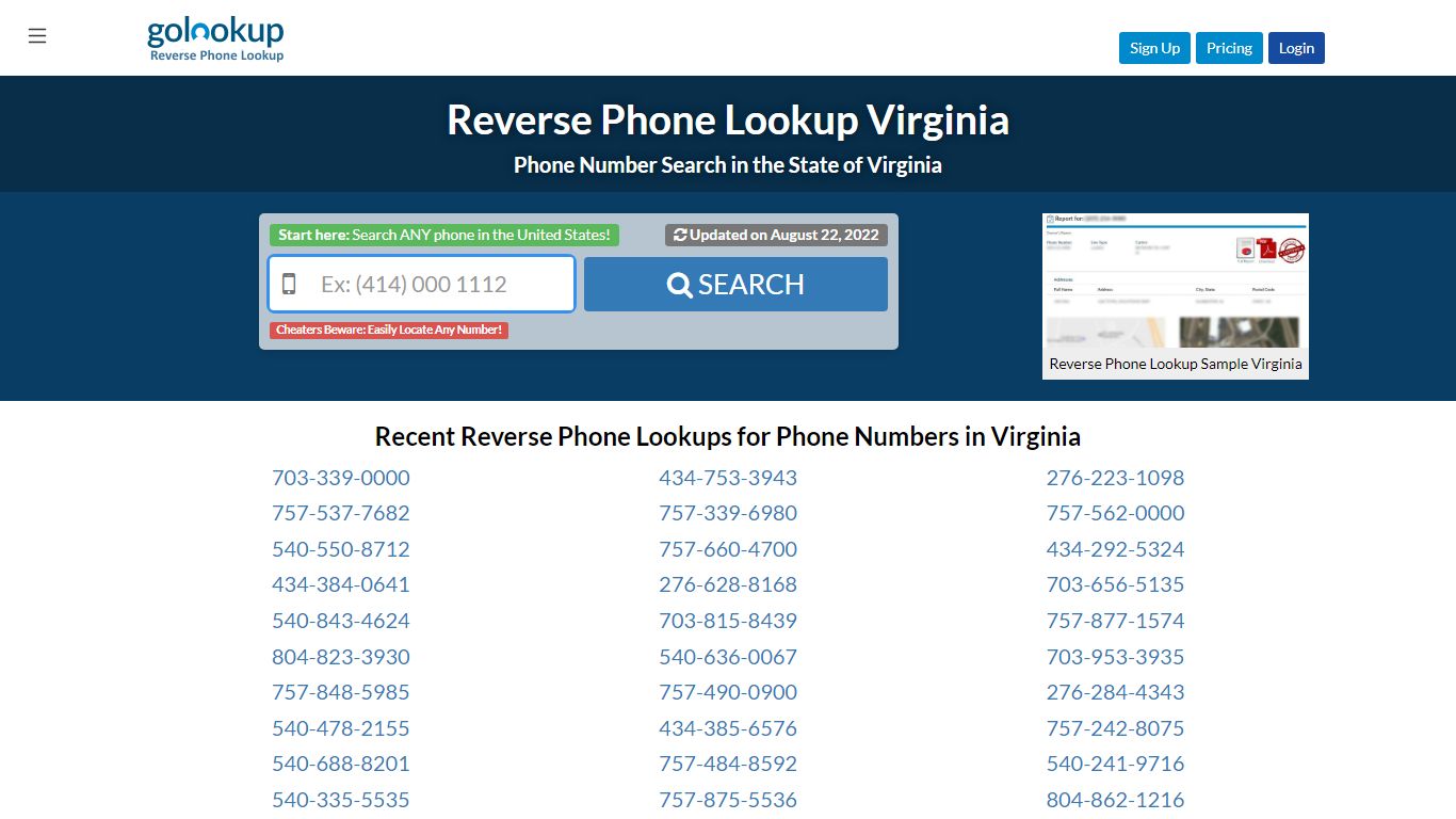 Virginia Reverse Phone LookUp